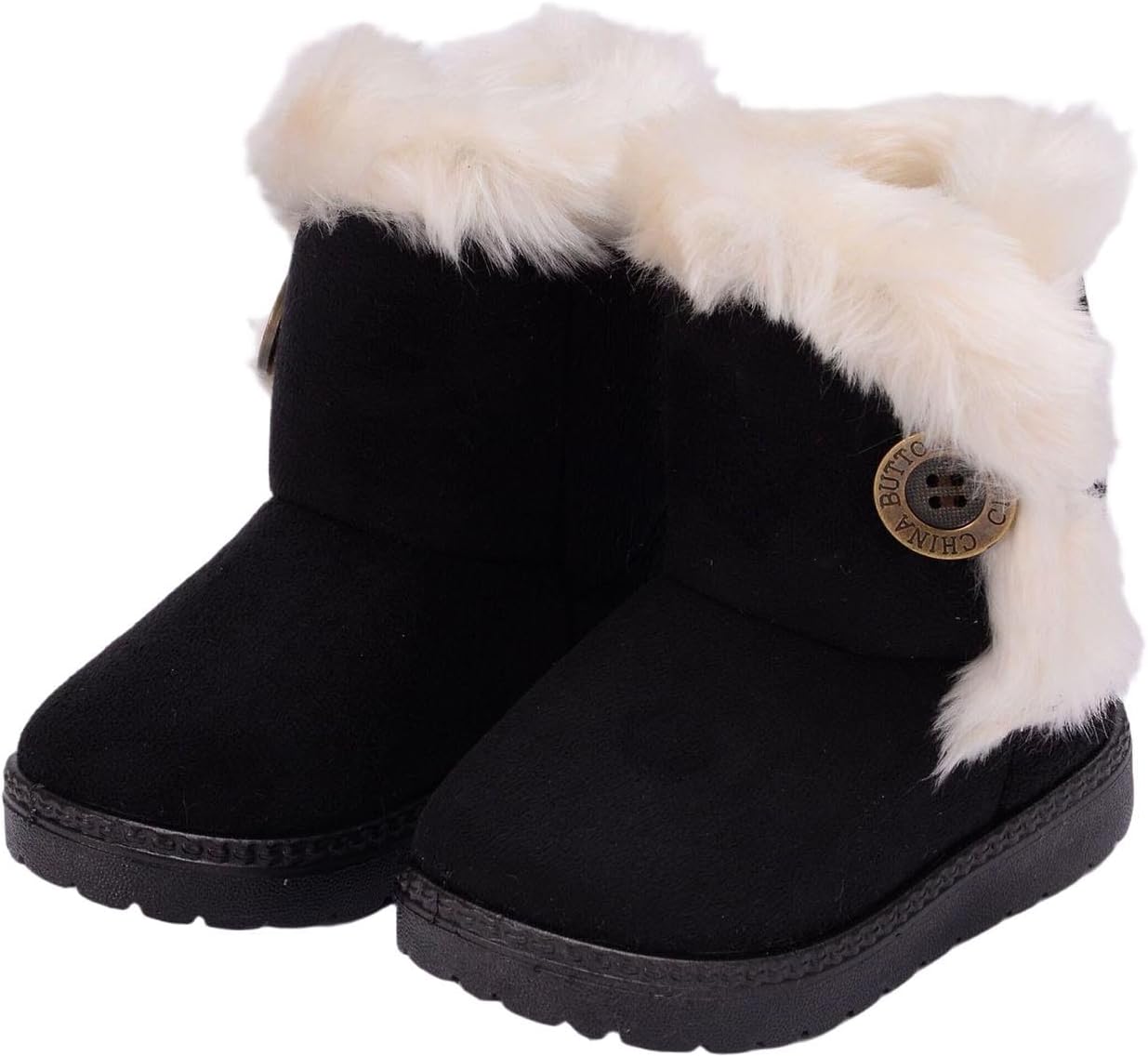 

Девочкам Мягкие Теплые Толстые Снежные Сапожки Зимние Милые Пушистые Сапоги с Меховой Подкладкой До Лодыжки для Холодной Погоды Generic, Black