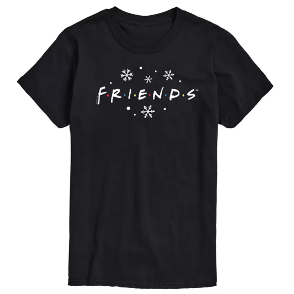 

Футболка мужская с принтом снежинок и логотипом Friends Licensed Character, черный