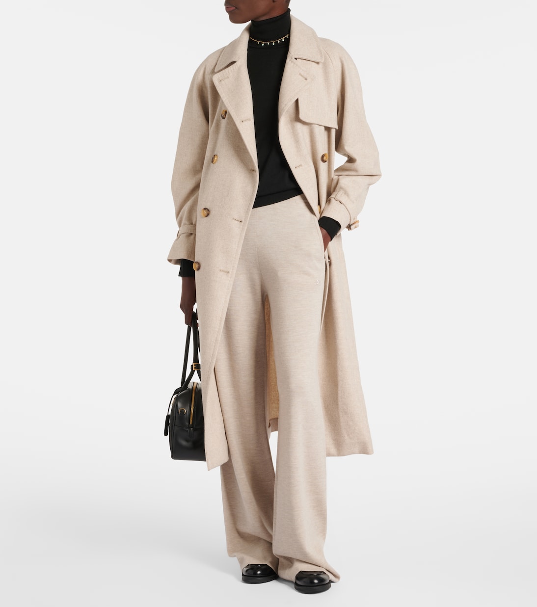 Широкие шерстяные трикотажные брюки Wilma Max Mara, Casha Chiaro — фото 2