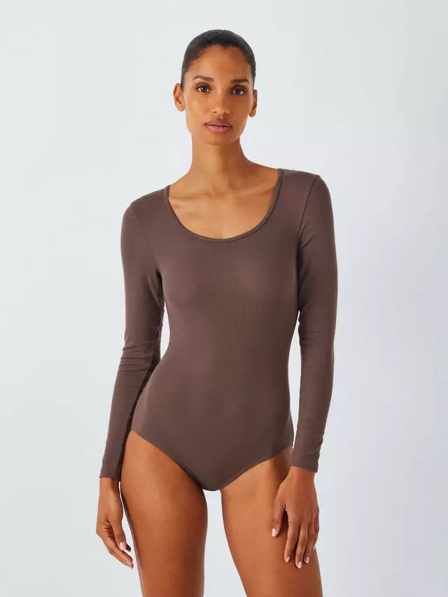 

Боди John Lewis Heat Generating Ribbed Scoopsuit, цвет chocolate