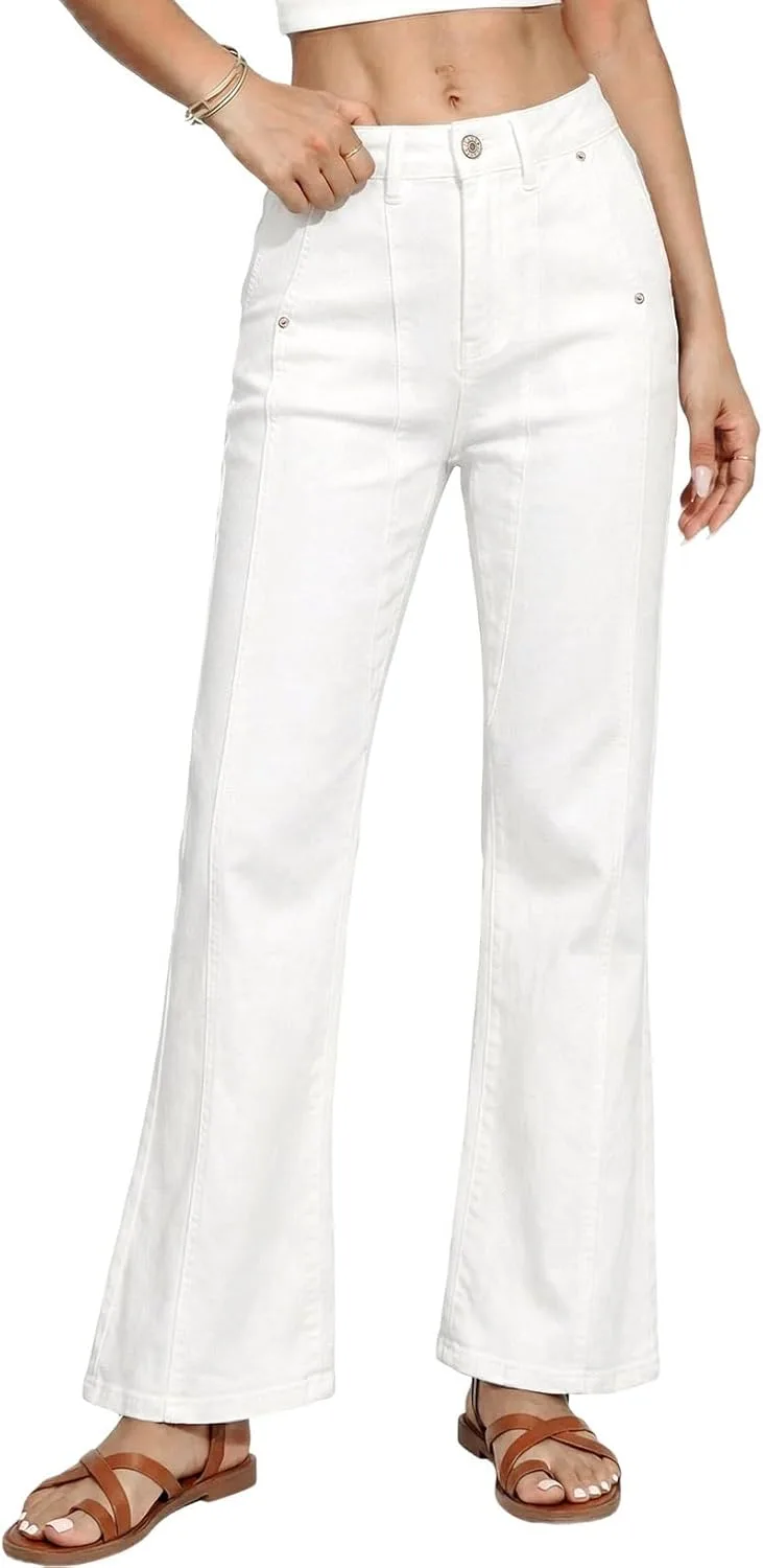 

Stylish Women's Trendy Wide Leg Jeans High Waisted Stretchy Ankle Bootcut Astylish