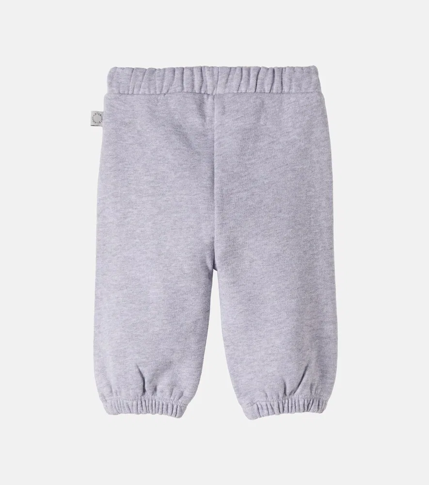 Детские спортивные штаны из хлопкового трикотажа с принтом Stella McCartney Kids, серый — фото 3