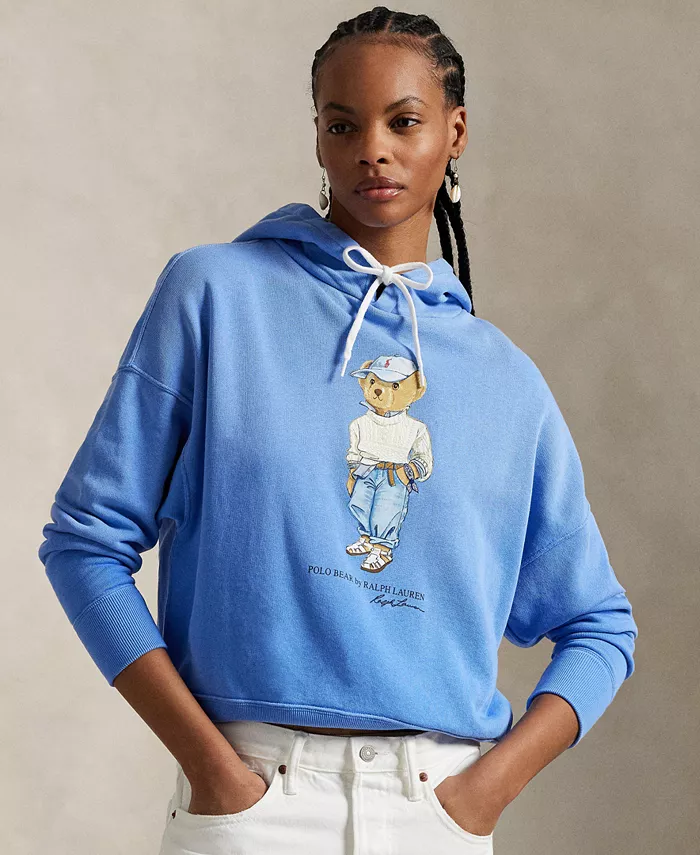 

Женский худи с медведем Polo ворсовый Polo Ralph Lauren, синий