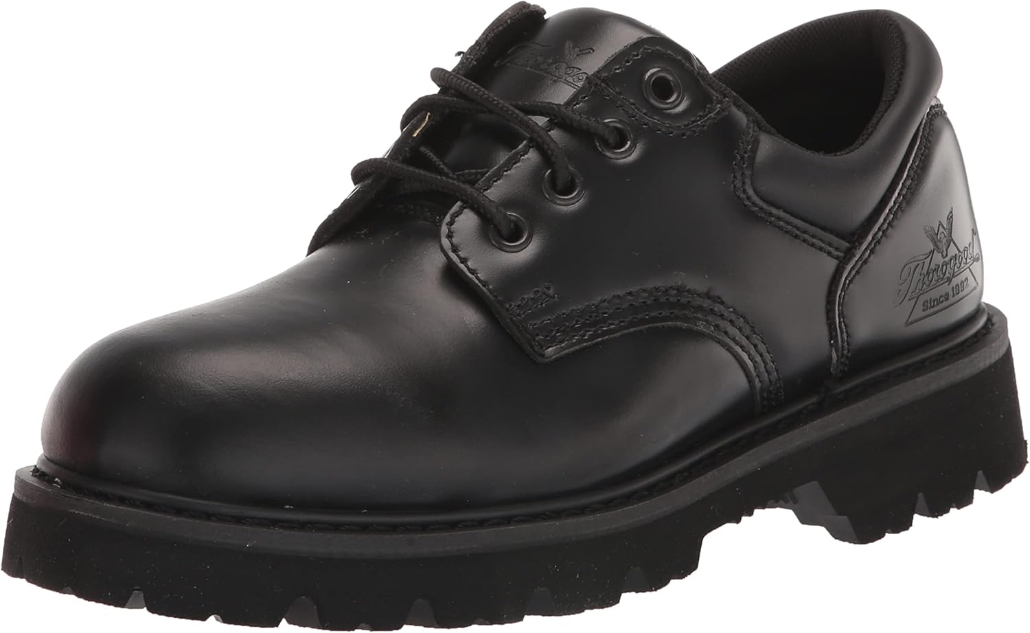 

Рабочие туфли Oxford с стальным носком Thorogood Uniform Classics для мужчин и женщин, выполненные из полируемой кожи с высоким блеском, с конструкцией Goodyear Storm Welt и противоскользящей подошвой из EVA с протектором