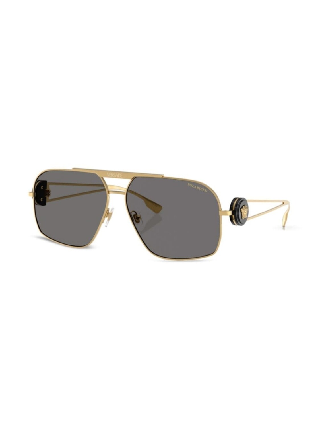 Солнцезащитные очки-пилоты с декором Medusa Versace Eyewear, черный — фото 2