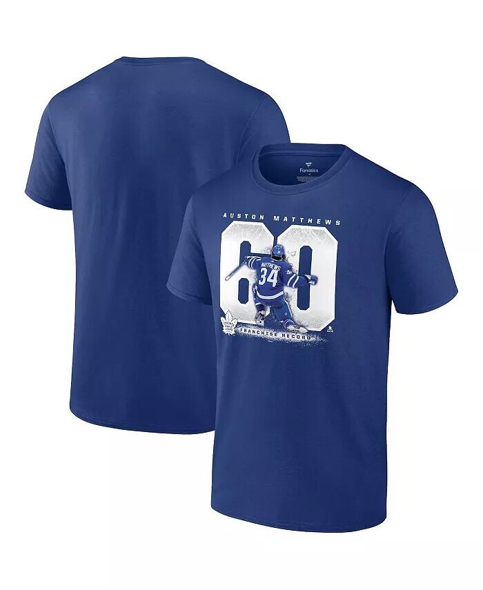 

Мужская футболка Auston Matthews Blue Toronto Maple Leafs с рекордом по голам Fanatics
