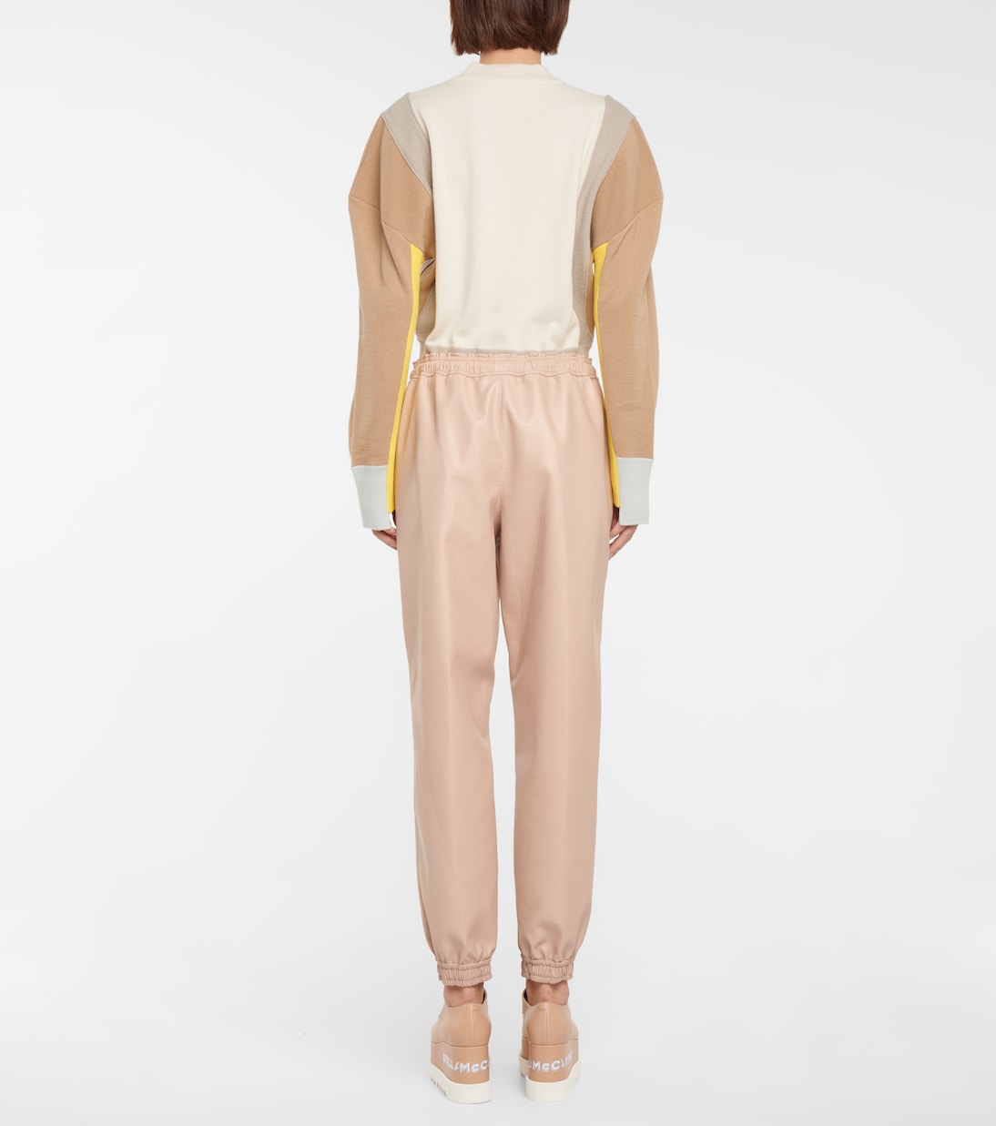 Спортивные штаны из искусственной кожи Stella McCartney, Dusty Rose — фото 3