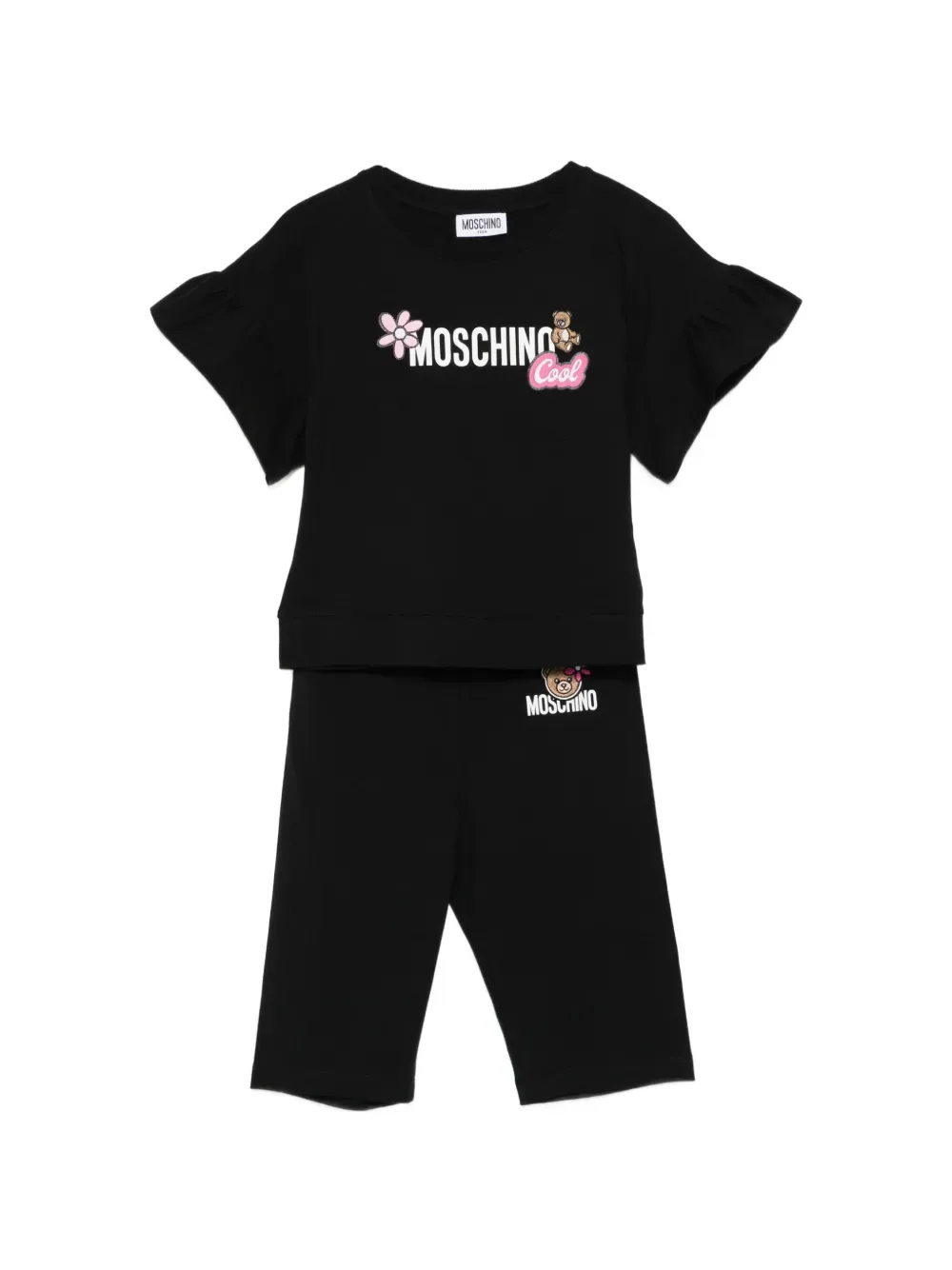 Костюм с логотипом (комплект из двух предметов) Moschino Kids, черный