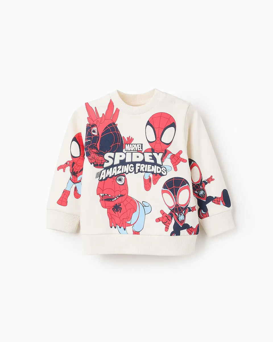 

Детская толстовка 100% хлопок с принтом Spiderman Zippy, белый