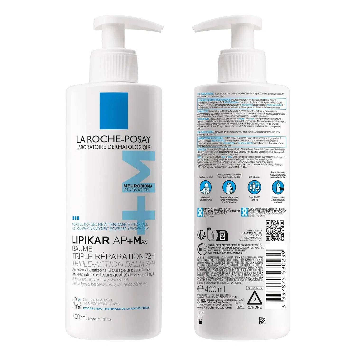 Восстанавливающий бальзам La Roche-Posay Lipikar Baume AP+M, 2 x 400 мл La Roche-Posay — фото 3