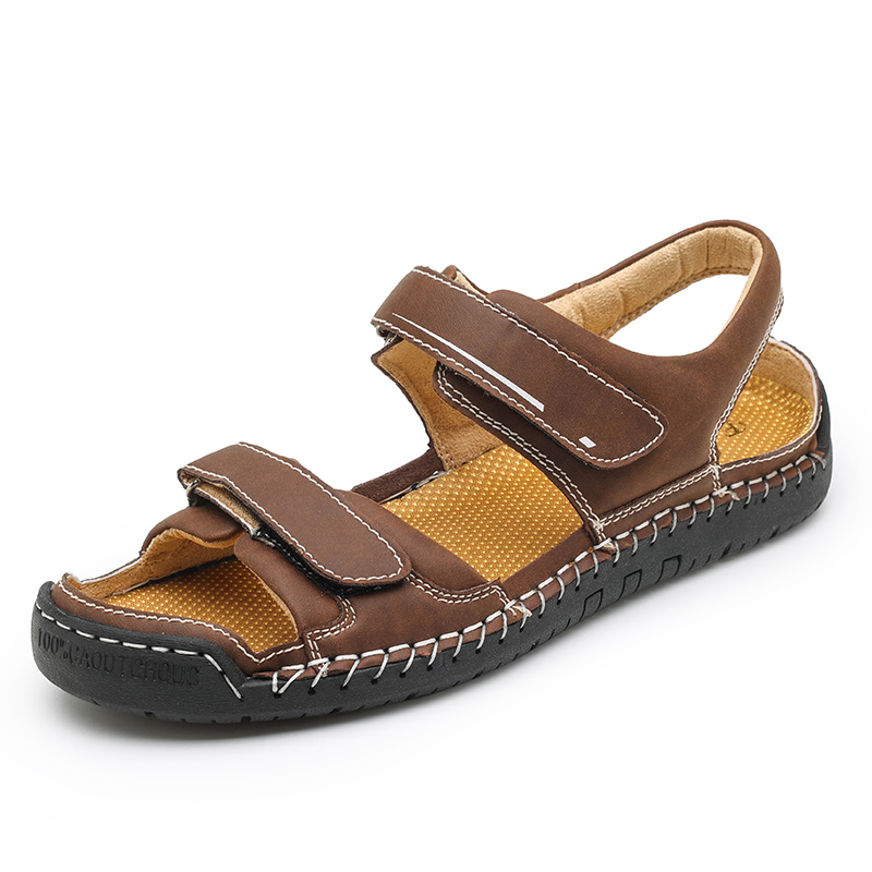 TOMAY Пляжные сандалии мужские желто-коричневые, цвет Yellow Brown — фото 4