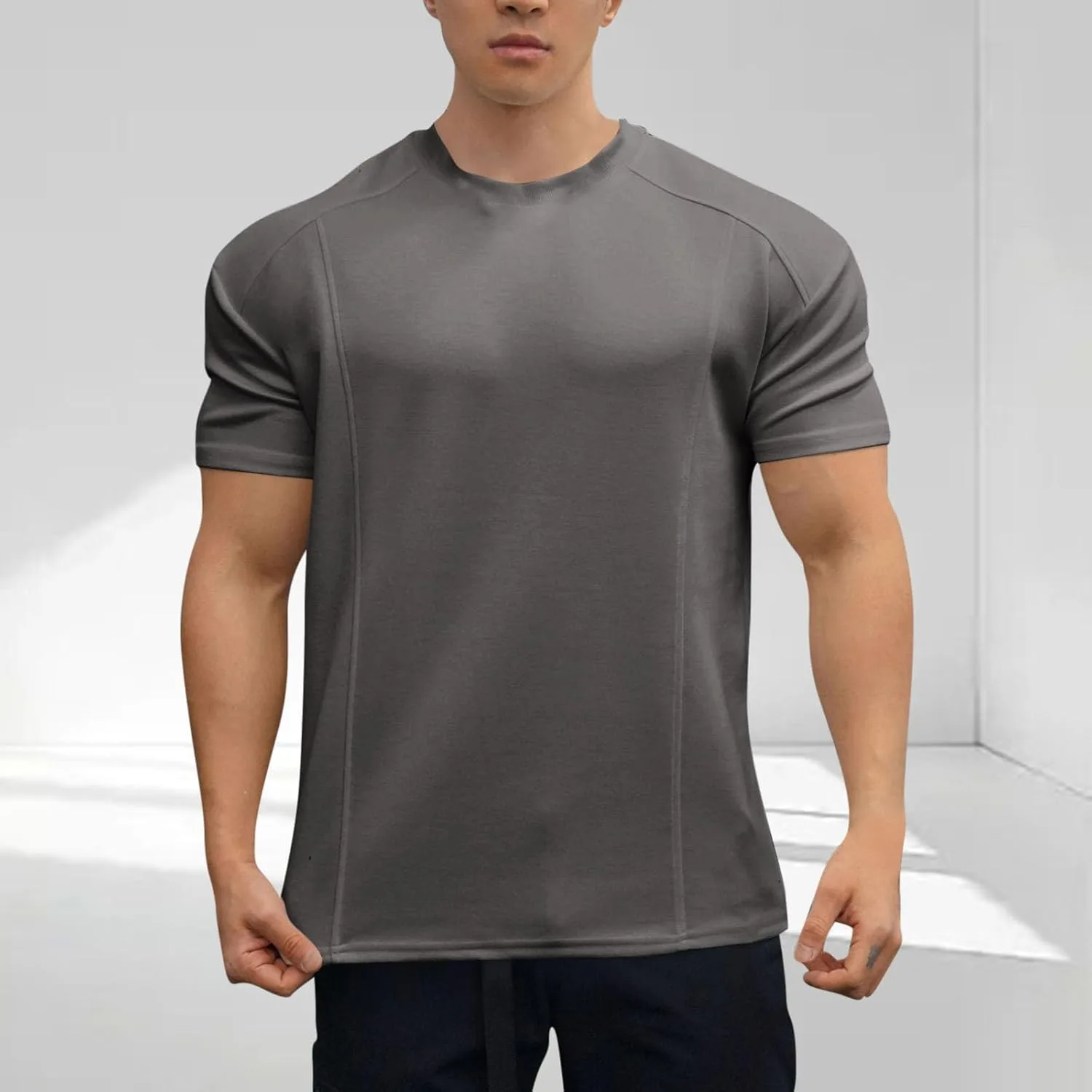 Мужская футболка Raglan с коротким рукавом для тренировок — фото 2