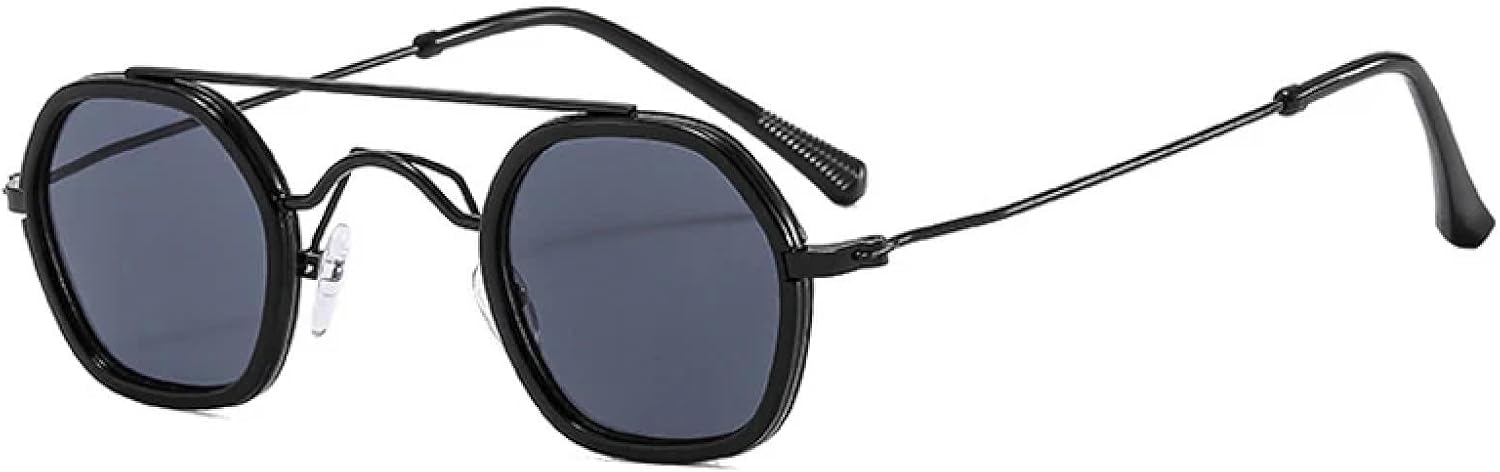 

Ретро солнцезащитные очки с двойными перемычками и многоугольными линзами для женщин, модные, с прозрачными градиентными линзами, защита от УФ-излучения UV400, для мужчин, в стиле панк TVTBBVV, Black Grey