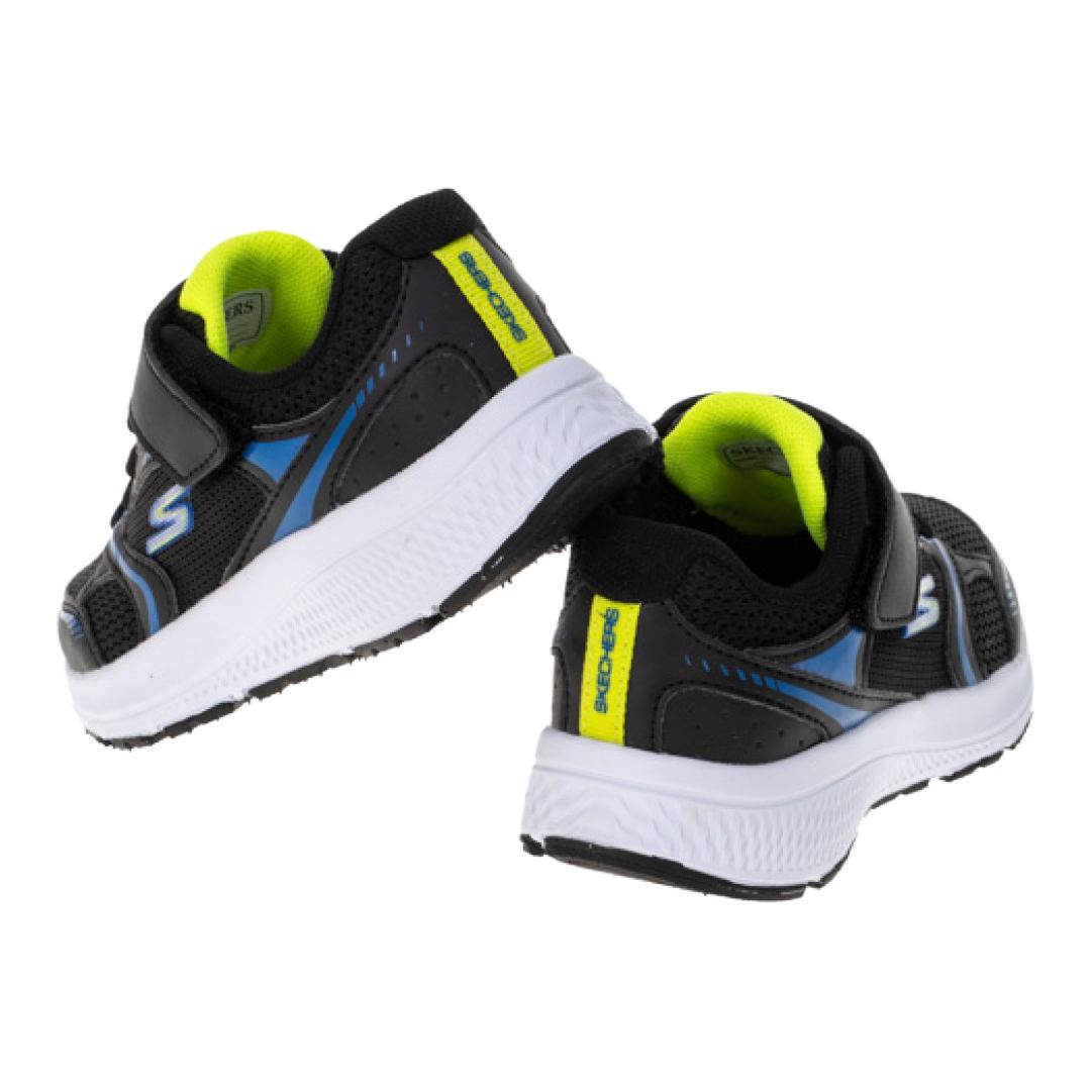 Низкие детские беговые кроссовки Skechers черно-синие для подростков — фото 4