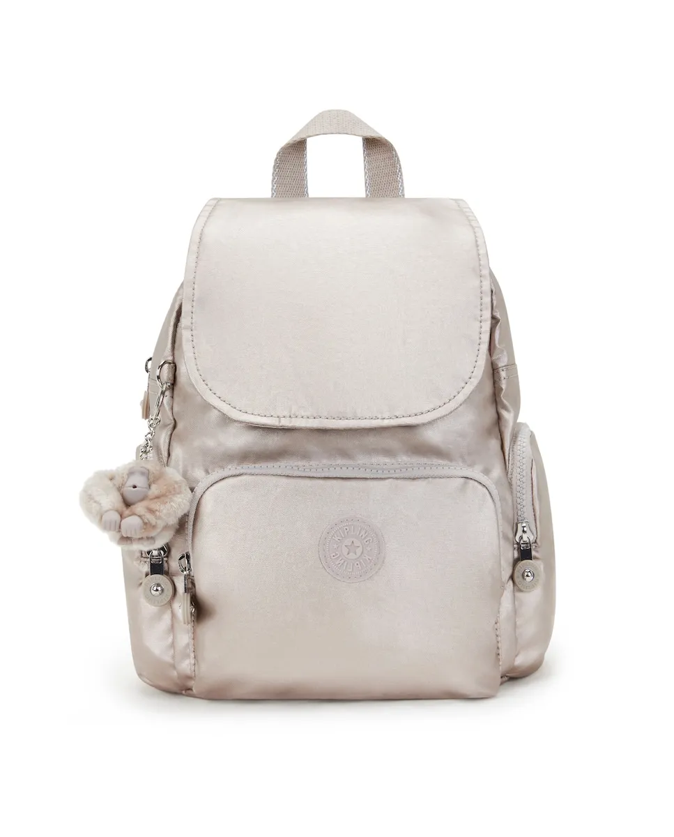

Женский рюкзак City Zip Mini с магнитной застежкой золотого цвета Kipling