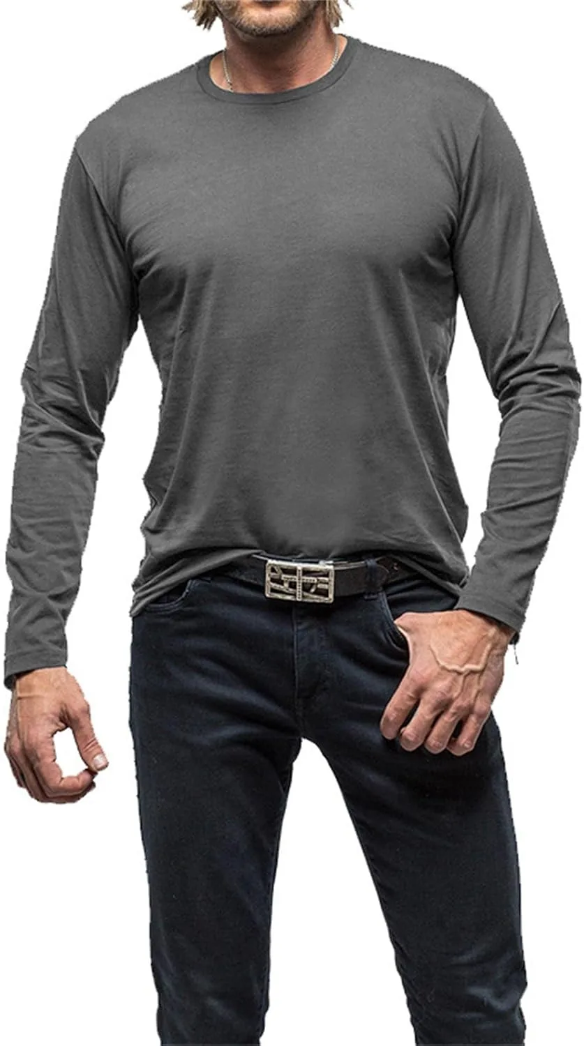 

Футболка с длинным рукавом для мужчин, легкая, базовый спортивный топ LGHLMCL