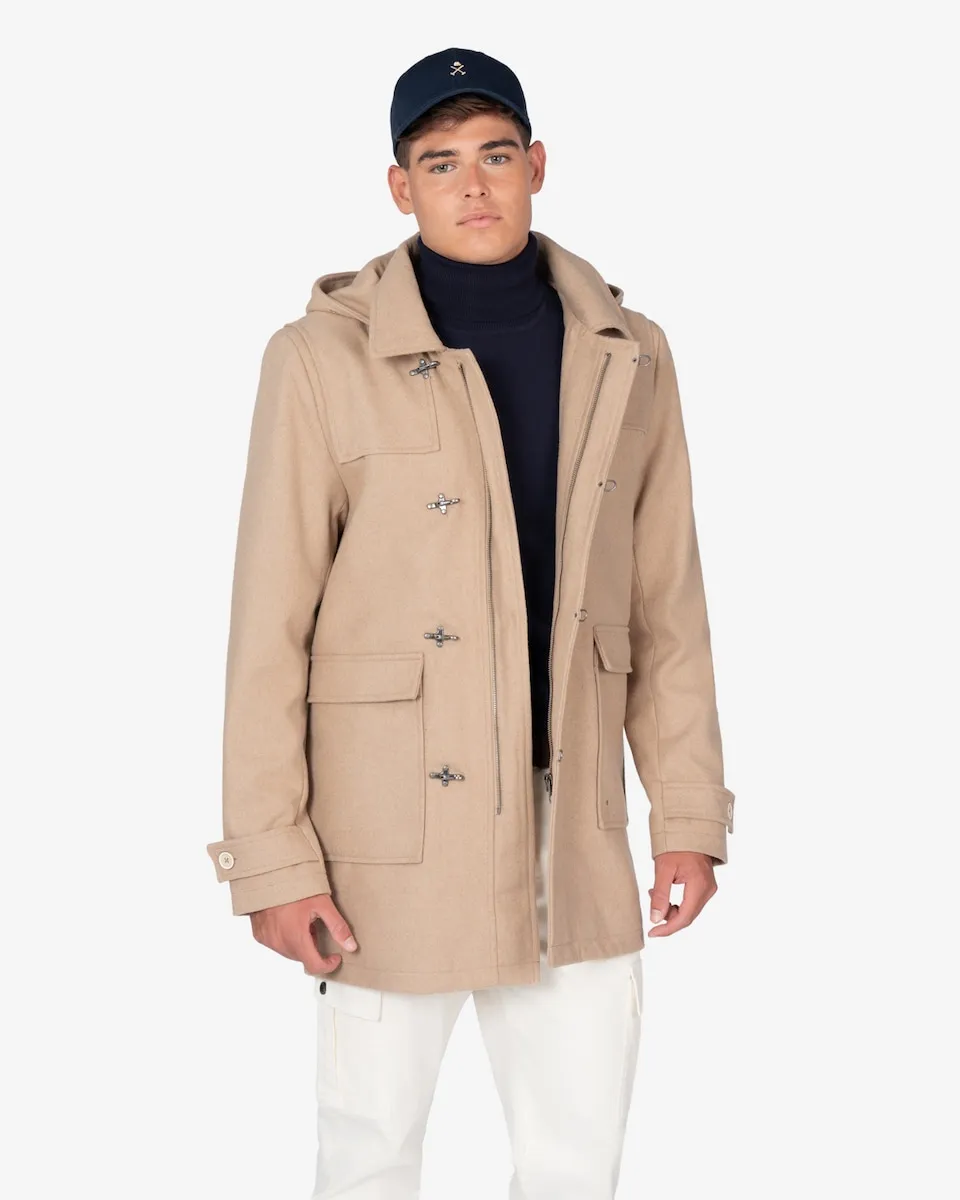 

Мужское пальто бежевого цвета с капюшоном Harper & Neyer