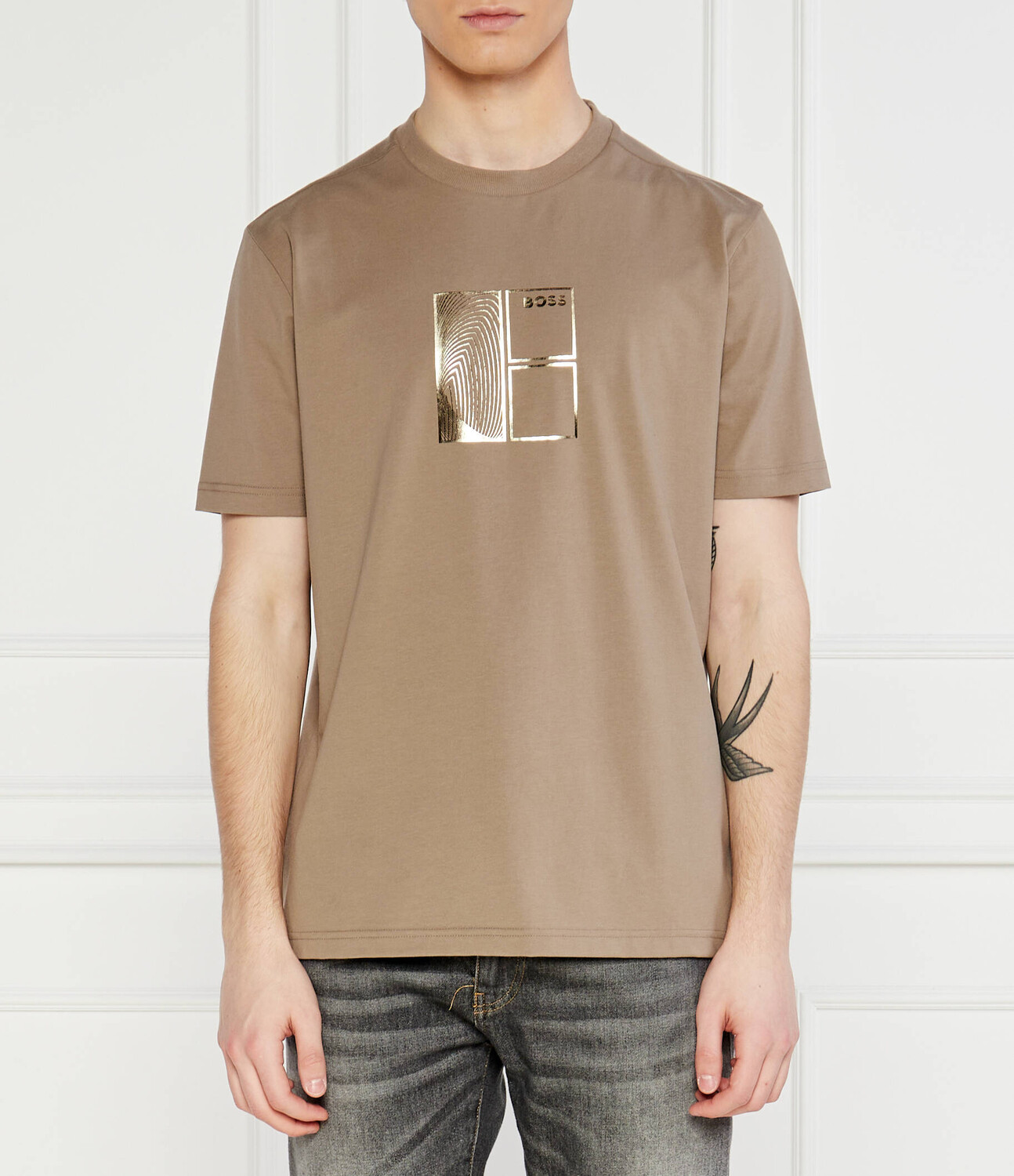 

Футболка BOSS GREEN Tee 5 Regular Fit stretch, коричневый