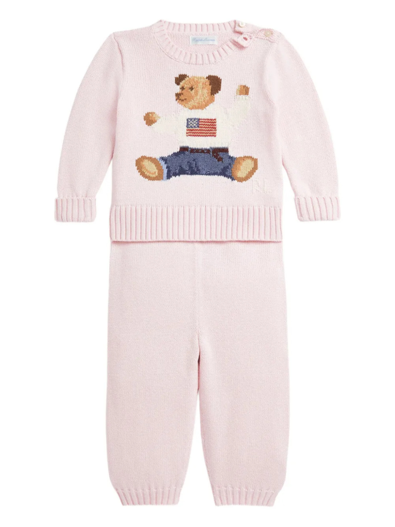 

POLO RALPH LAUREN KIDS комплект из топа и брюк с логотипом Polo Pony, розовый