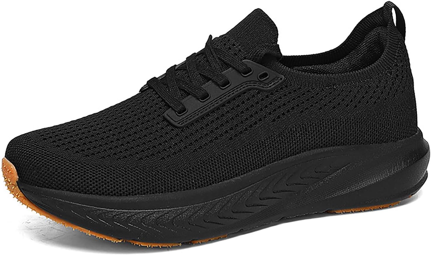 

Мужские вязаные кроссовки с поддержкой свода стопы, массивной платформой, комфортной шириной носка, сетчатые, дышащие, противоскользящие, для прогулок, тенниса, работы, вождения и на целый день Xhognls, черный