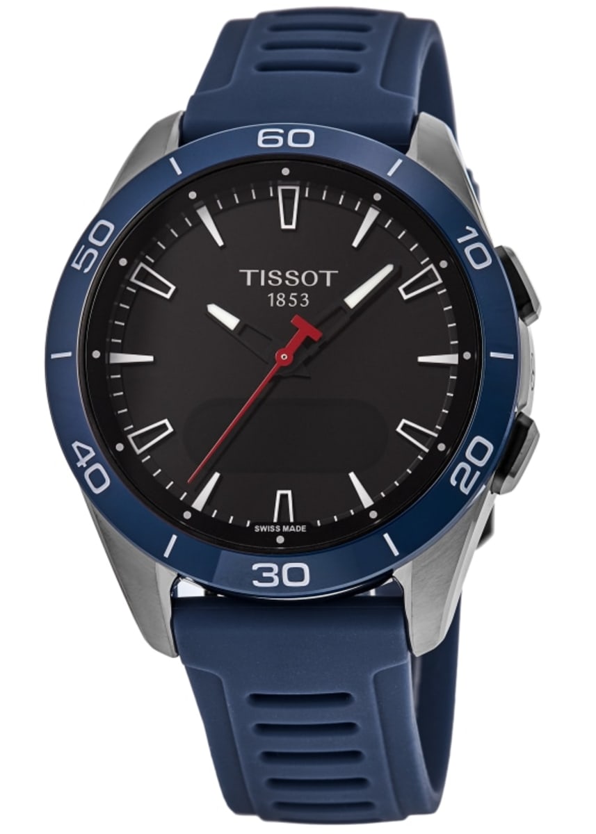 

Tissot T-Touch Connect Solar Sport GMT кварцевые цифровые часы с титановым синим силиконовым ремешком мужские часы T153.420.47.051.01