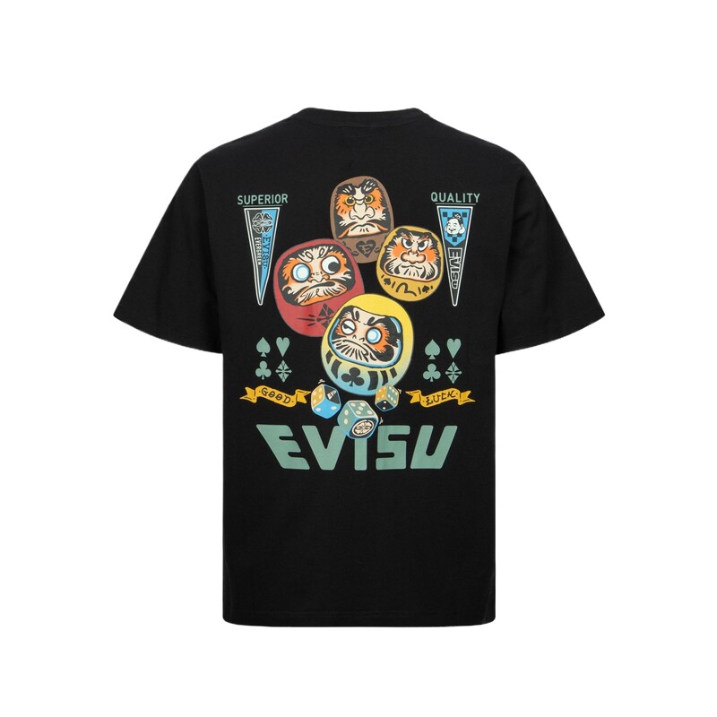 

Футболка из хлопка с принтом «Дарума» Evisu, черный