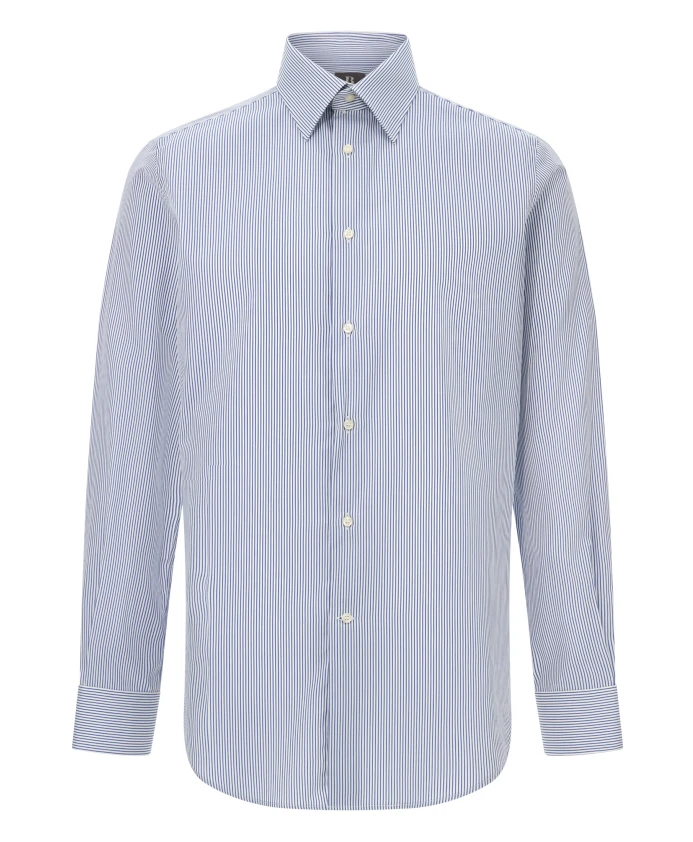 

Хлопковая рубашка в полоску стандартного кроя Boggi Milano, синий
