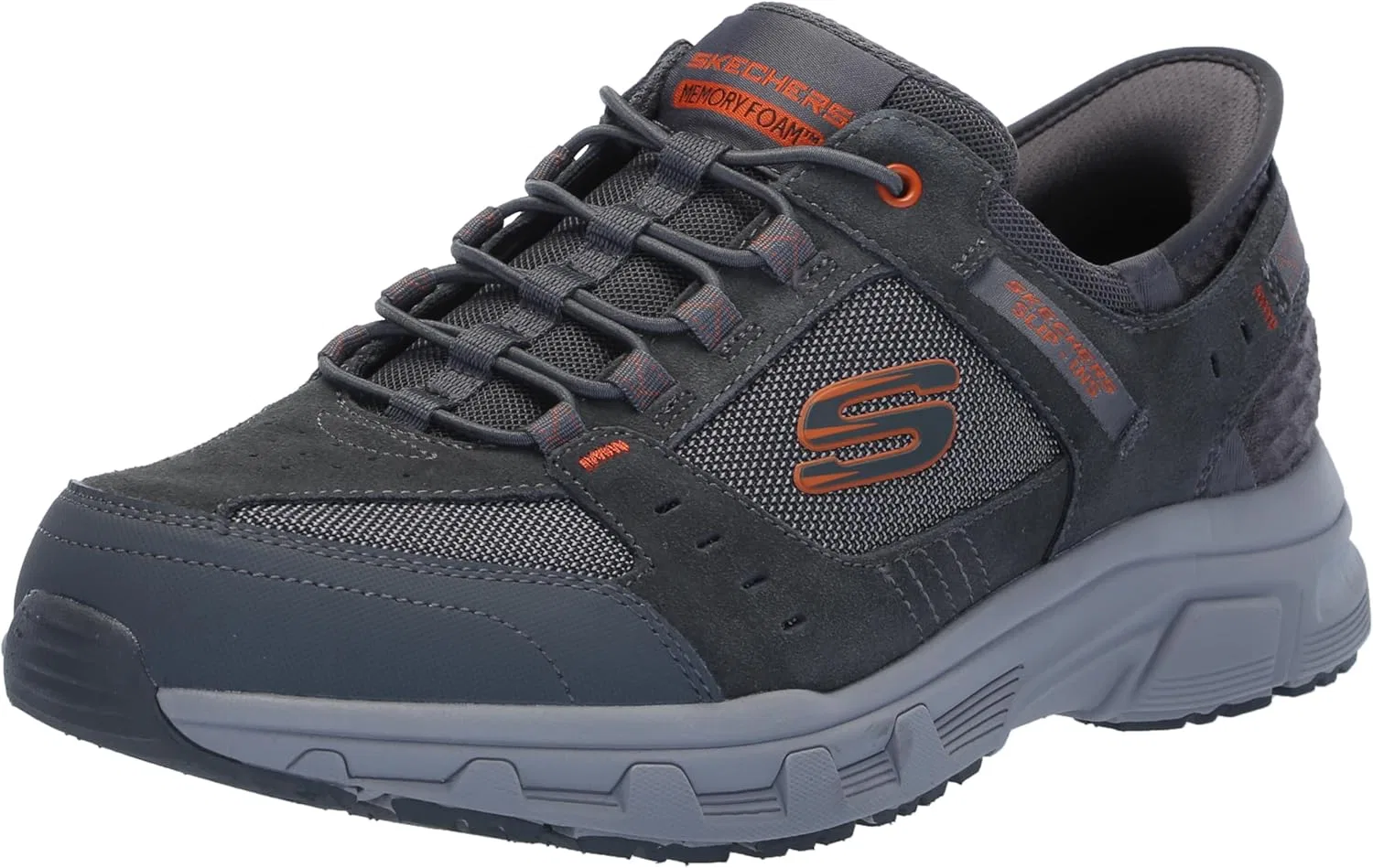 Мужские походные кроссовки Skechers Oak Canyon, неизменно выигрывающие в категории "Лучший выбор", Grey-Orange