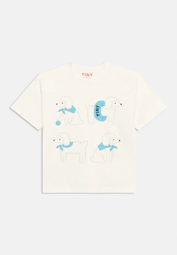 Футболка унисекс с графическим принтом пуделя Tinycottons, Off-White — фото 3