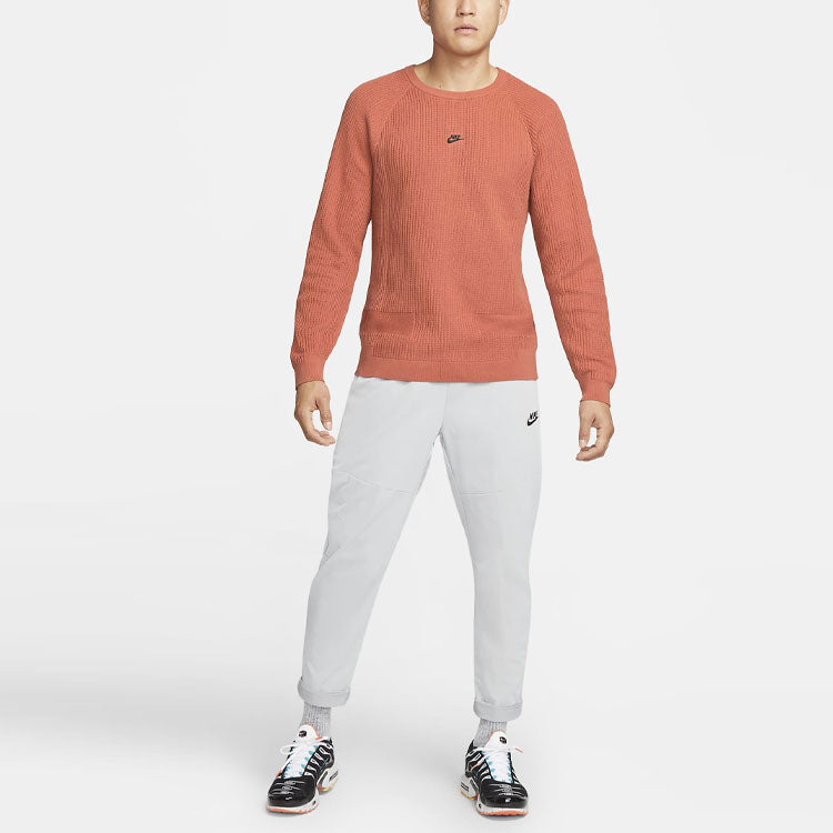Толстовка Men's Nike Round Neck Long Sleeves Casual Sports Pullover Knitwear Madder Root Brown — фото 3