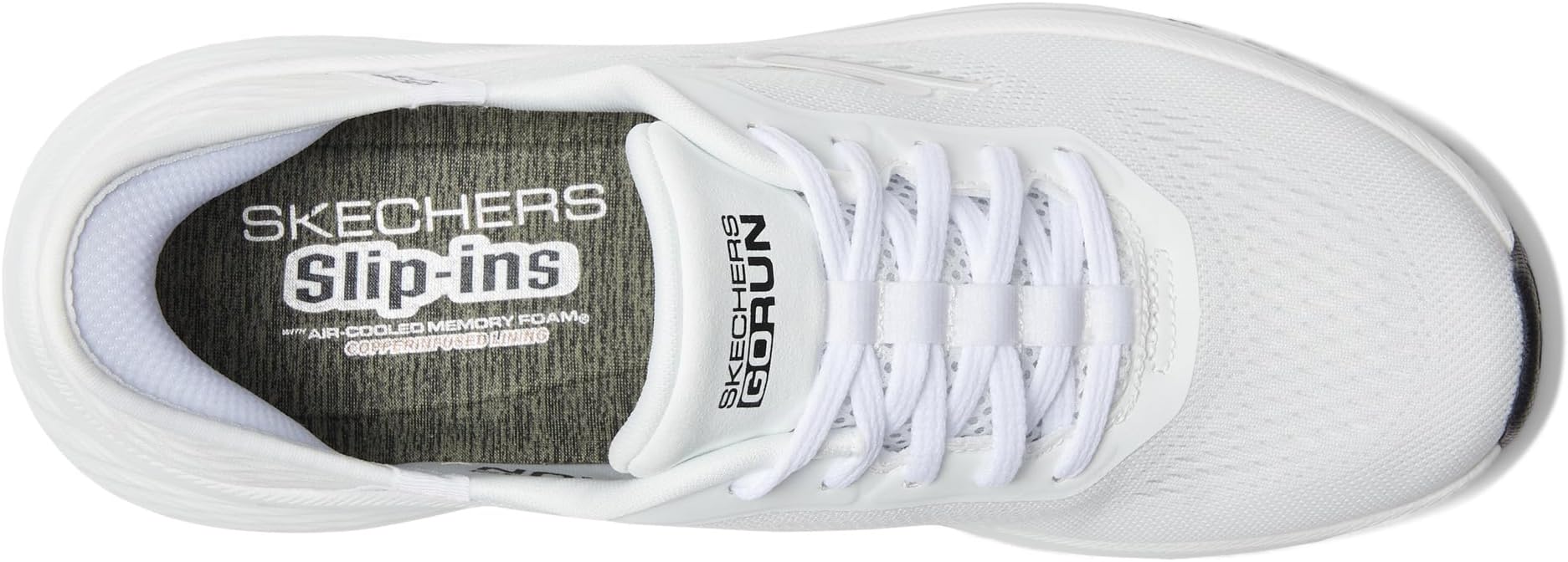 Кроссовки SKECHERS Max Cushioning Elite 2.0 Vanish Hands Free Slip-Ins, White/BlackSee Less — фото 2