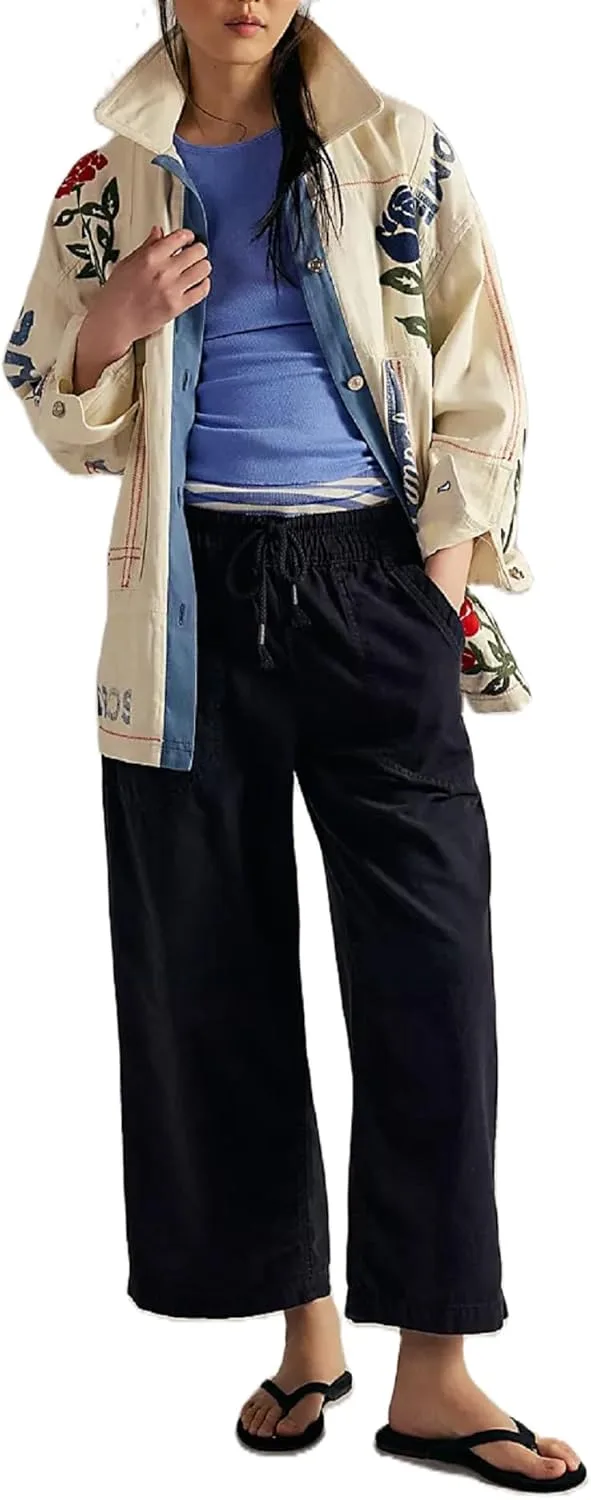 

Женские джинсы wide leg с завязками, прямые, укороченные, мешковатые, high waisted, в стиле y2k TUWIXIUW