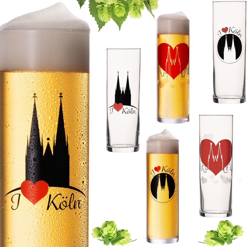 

Бокалы IMPERIAL Kölsch с мотивами Кёльнского собора 200 мл (макс. 240 мл) набор из 6 батончиков Kölsch из стекла Бокалы для пива 0,2 л Кёльн IMPERIAL glass, прозрачный