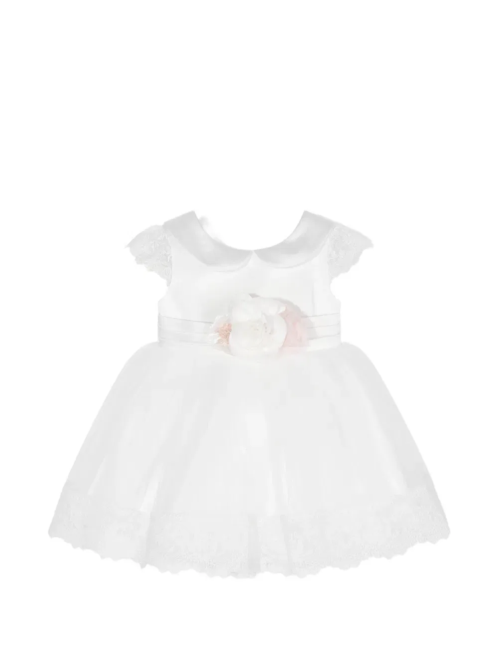 Платье с цветочной аппликацией и комплект из повязки на голову Dress & Fleur, белый — фото 2