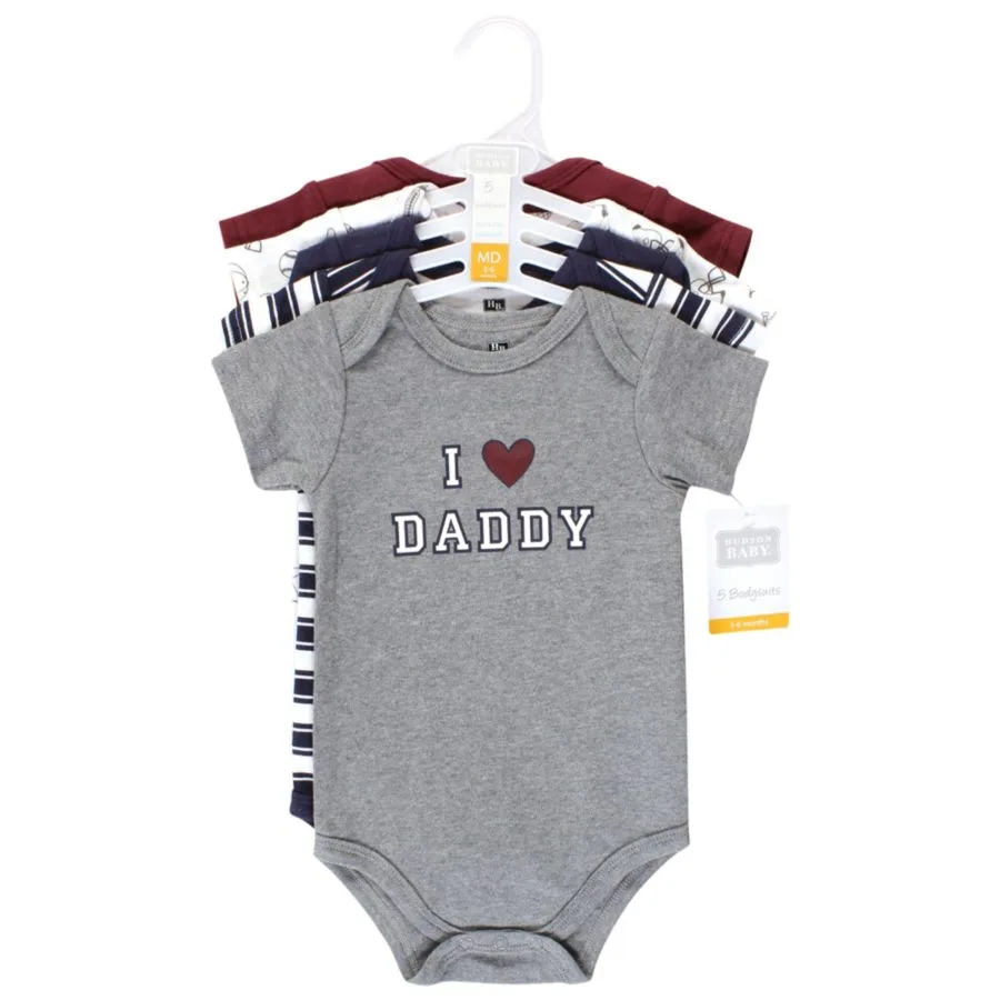 Комплект из 5 хлопковых боди Essential Hudson Baby, Boy Daddy 5-Pack — фото 2