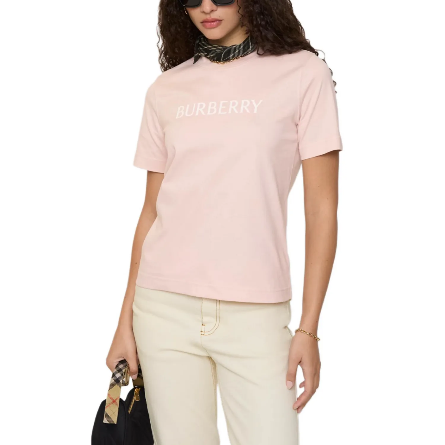 Футболка Burberry из хлопка, Bouquet Pink — фото 3