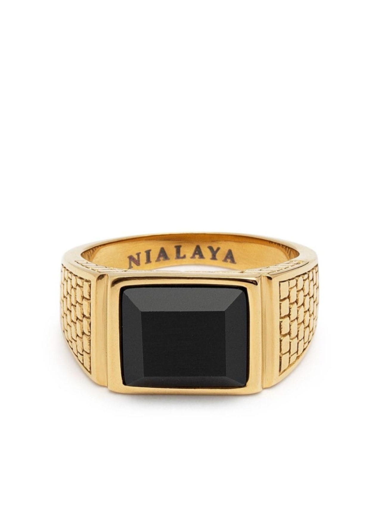 

Кольцо-печатка Golden Brick с агатом Nialaya Jewelry, золотой