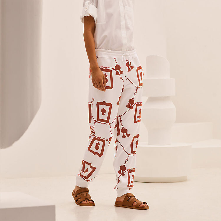 Штаны женские Hermes, бордовый / коричневый — фото 2