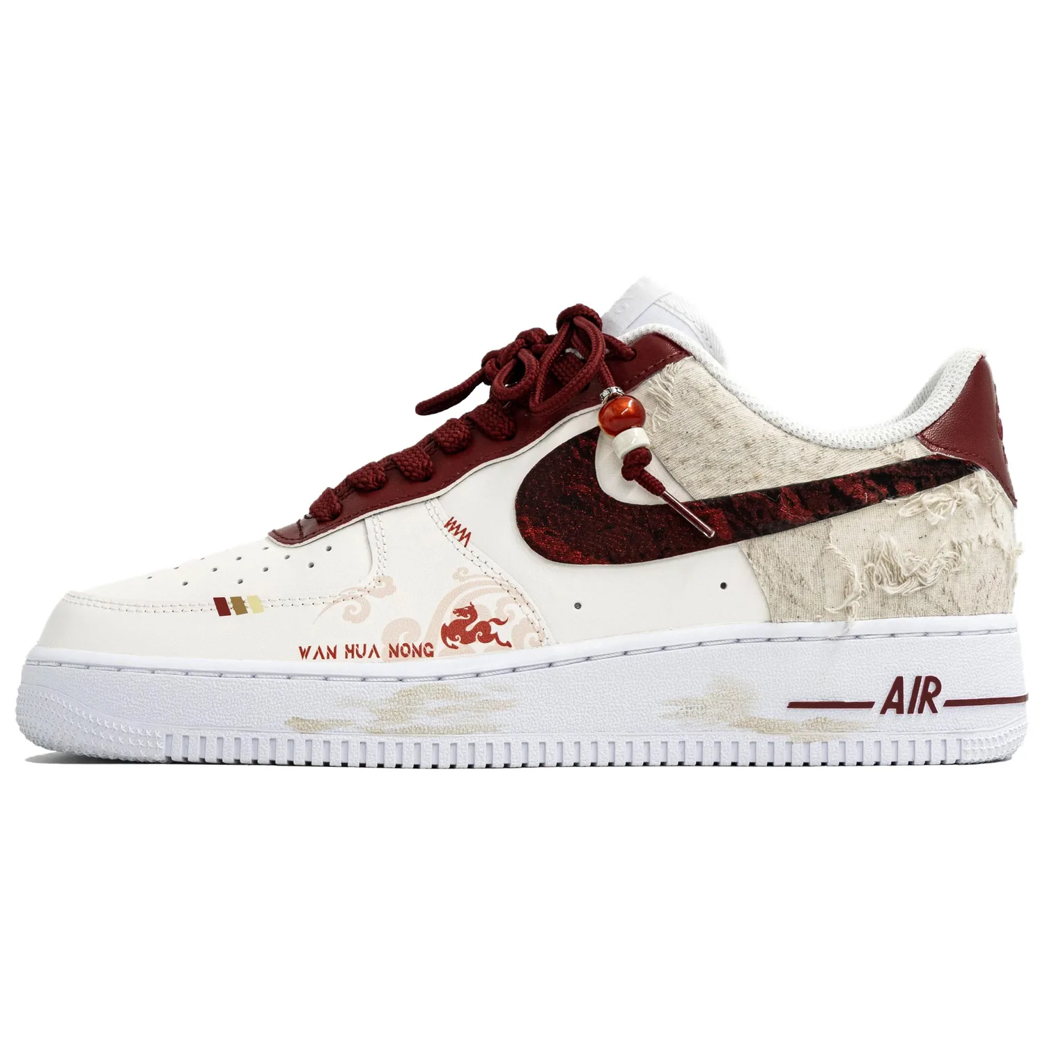 Air Force 1 Wan Hua Nong, Chun Ma Blessing, Shopping Bag с противоскользящим покрытием, устойчивая к истиранию и с амортизацией Nike, белый красный — фото 3