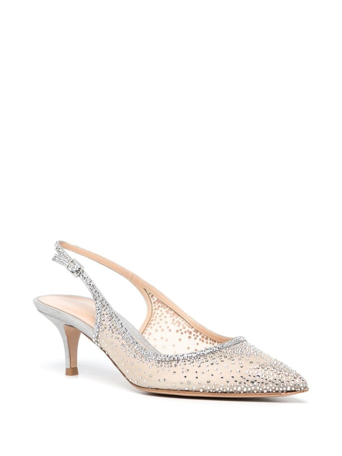 Gianvito Rossi туфли-лодочки Regina с кристаллами, серебряный — фото 2