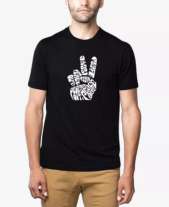 

Мужская футболка Premium Blend Word Art Peace Out LA Pop Art, черный