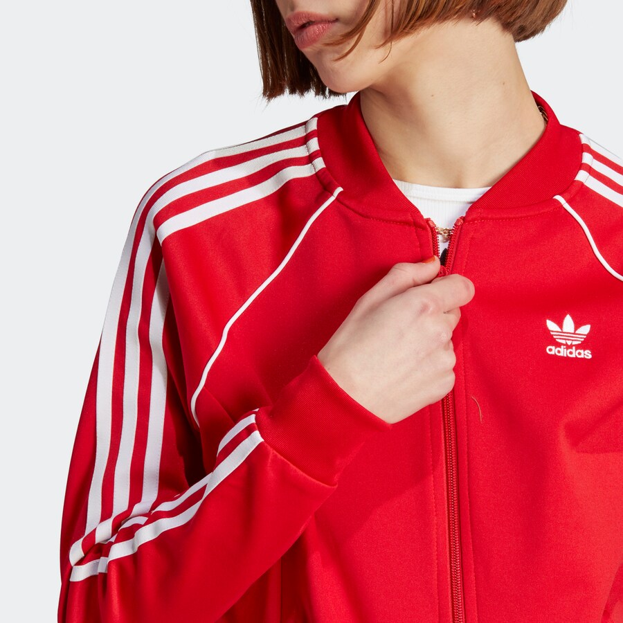 Толстовка с капюшоном на молнии ADIDAS ORIGINALS Adicolor Classics, цвет Fire red — фото 3