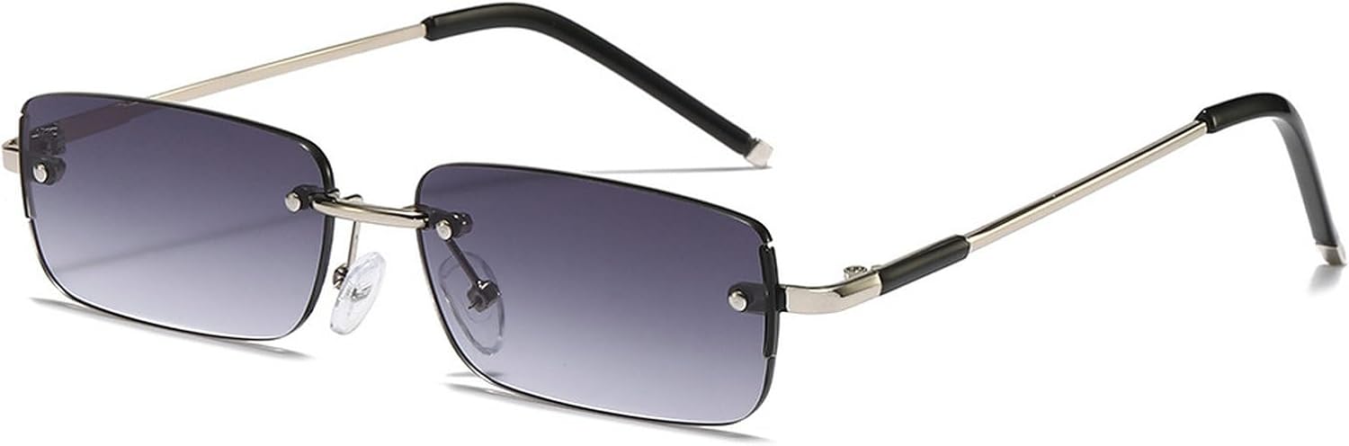 

Популярные модные прямоугольные женские солнцезащитные очки в винтажном стиле без оправы с прозрачными линзами с градиентом цвета "океан", модные мужские солнцезащитные очки mincl, Gray