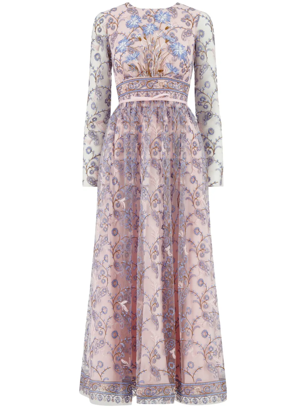 

Платье из тюля с вышивкой Popping Paisley Giambattista Valli, розовый