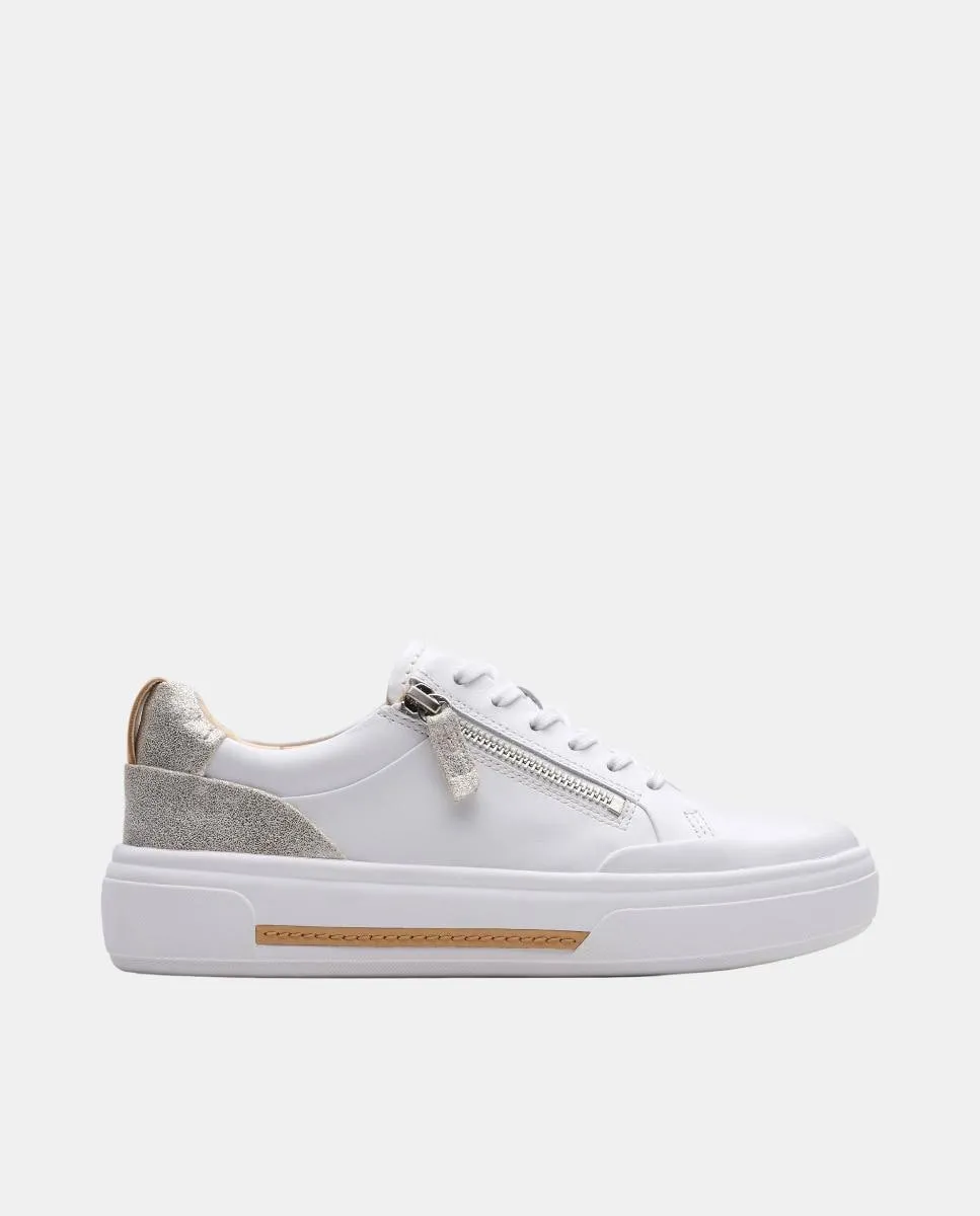 Спортивные туфли Hollyhock Zip из кожи с подошвой из ЭВА Clarks, серебряный