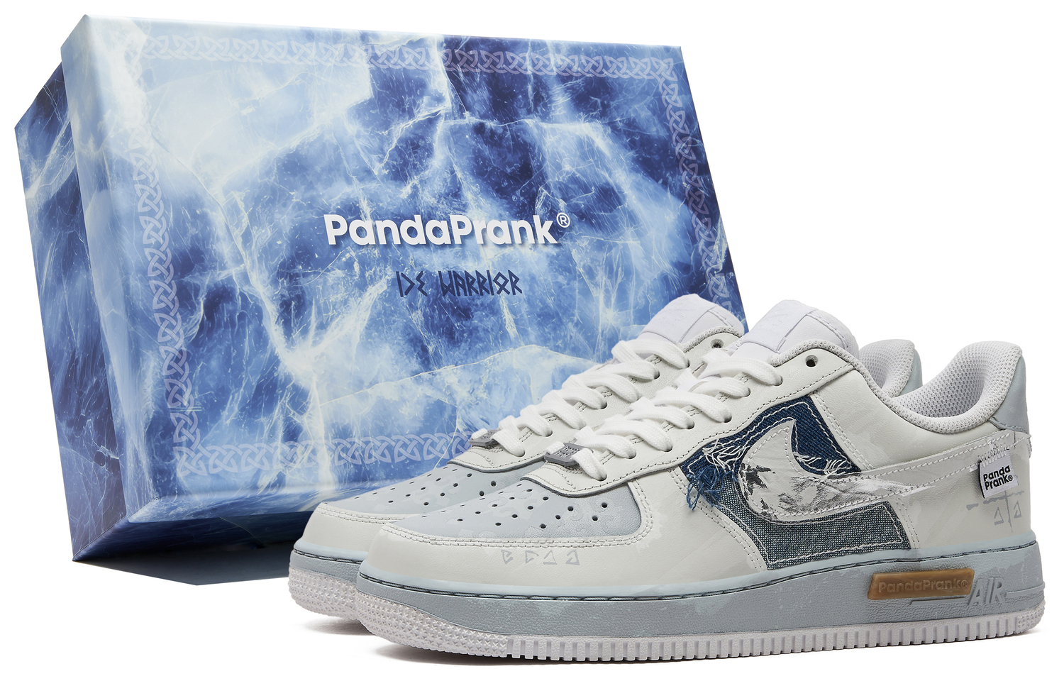 

Кроссовки для скейтбординга мужские Air Force 1 с амортизацией и противоскользящей подошвой, низкие, Nike, белый/синий