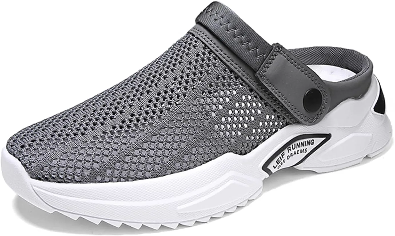 

Мужские летние сандалии GSIGUL с вырезами, дышащей сеткой, без застежки, для прогулок и пляжа, серый