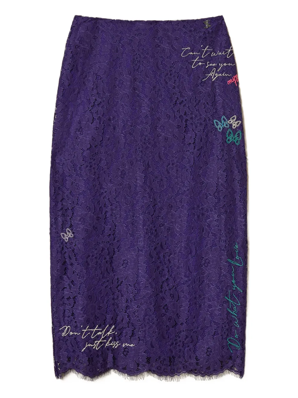 

Кружевная юбка миди Twinset, фиолетовый