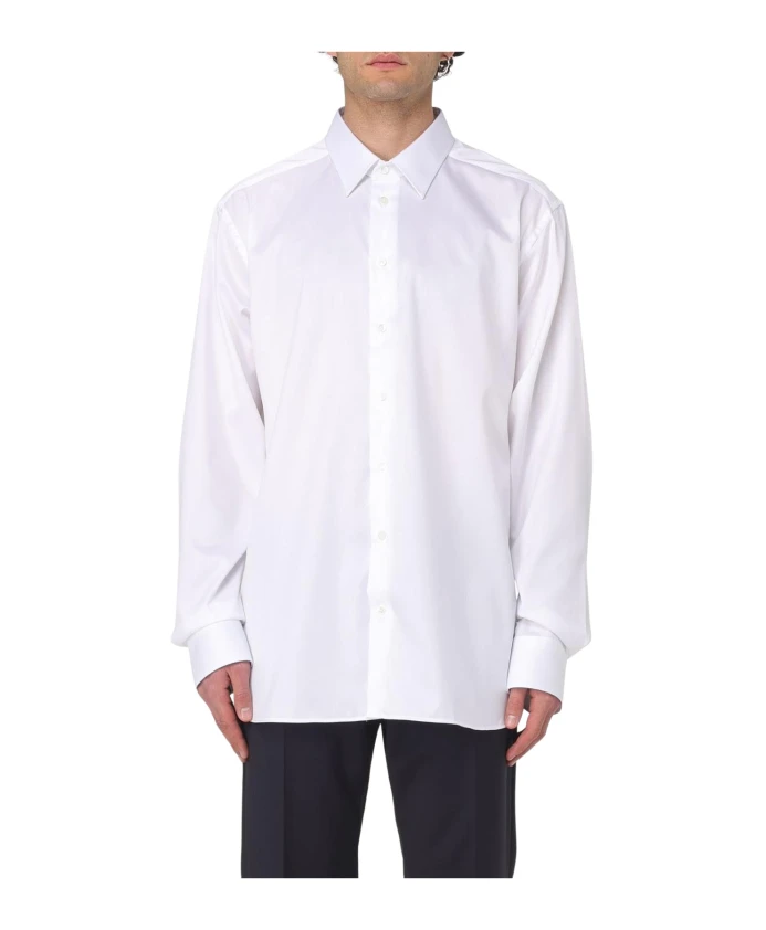 

Классическая хлопковая рубашка белого цвета Emporio Armani, белый