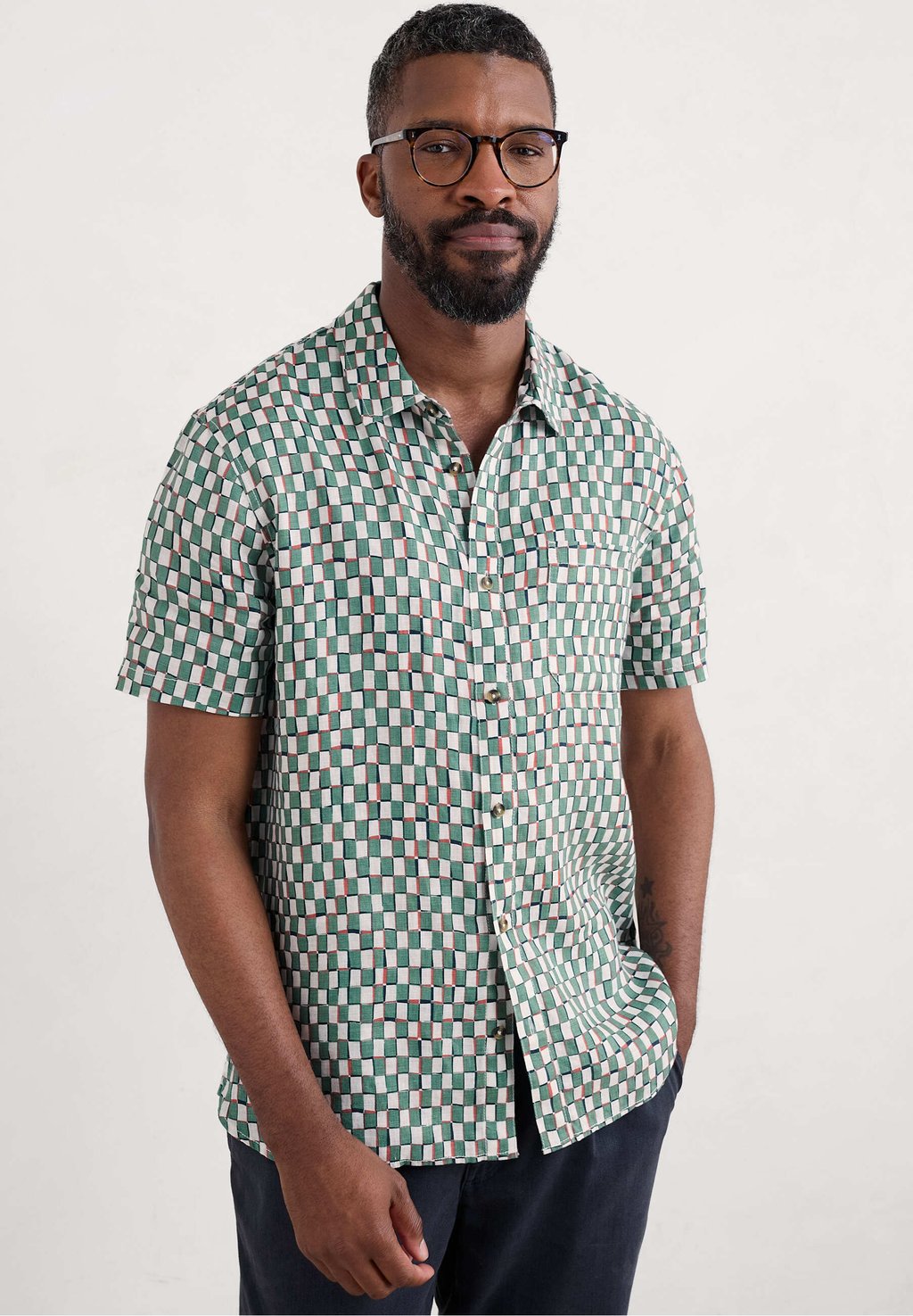 

Рубашка HERON SHORT SLEEVE Seasalt Cornwall, зеленый